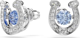 Swarovski Symbolica Horseshoe Stud Earrings in Blue/Silver at Nordstrom