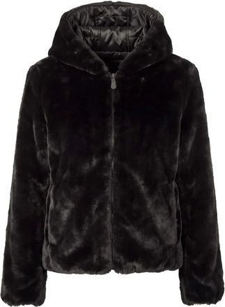 Save The Duck Laila Omkeerbaar Jack met Capuchon - Dames - Jassen - Zwart - Maat: M Zijde