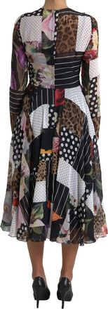 Dolce & Gabbana Multicolor Patchwork Floral Leopard Womens Dress