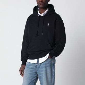 Ami Black Ami De Coeur hooded sweatshirt