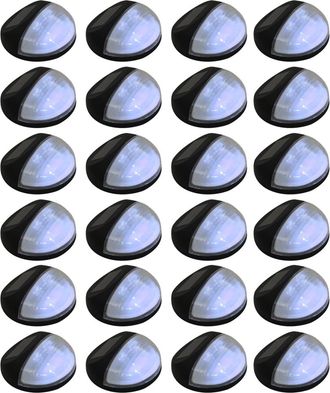 vidaXL L&aacute;mparas Solares De Pared De Exterior Redondas Negro Led 24 Uds Vidaxl