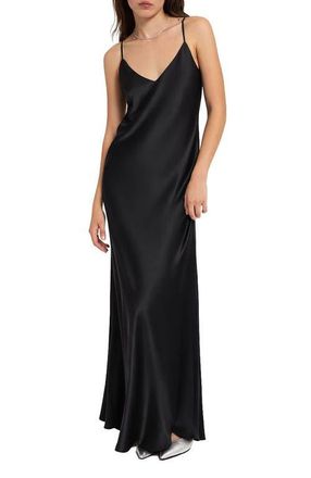 ottod'Ame Viscose Slip Dress in Black at Nordstrom, Size 48 It