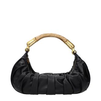 Balmain Black Leather Womens Handbag