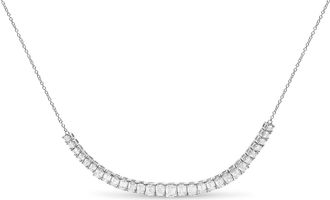 House of Brilliance 14K White Gold Lab Grown Diamond 5.0 Cttw Emerald Cut Station Necklace