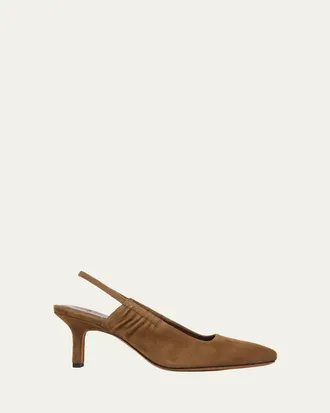 Vince 65mm Venice Suede Slingback Pumps