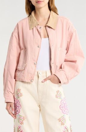 Blank NYC Barn Shacket in Lawn Party-Pink Combo at Nordstrom, Size X-Small