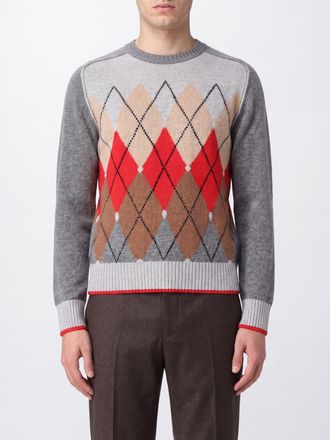 Ballantyne Maglia girocollo in misto lana con motivo a rombi Argyle