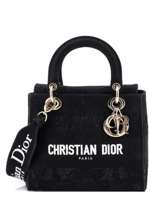 Dior Lady D-Lite Bag Embroidery with Macrame Effect Medium shoulder bag - Black