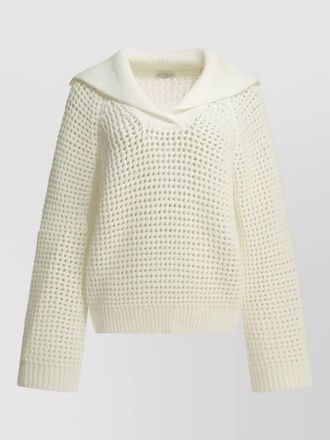 Brunello Cucinelli knit v neck sweater wide collar