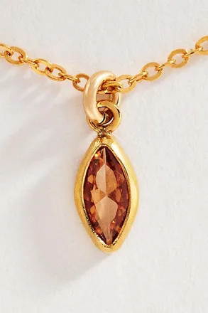 Set & Stones Marquise Birthstone Charm Necklace