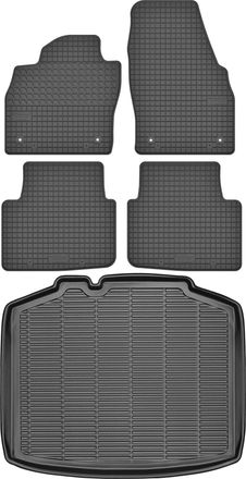 OEM Juego De Alfombrillas De Goma Para Skoda Scala Hatchback De 2019 + Alfombrilla Para El Maletero