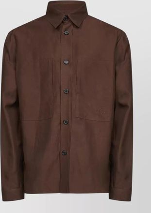 Laneus mens overshirt embroidered detail front pockets