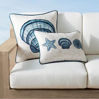 Frontgate Seashells Indoor/Outdoor Pillow Cover - 14 x 20 - Frontgate
