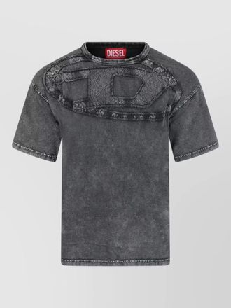 Diesel crew neck t shirt distressed detail