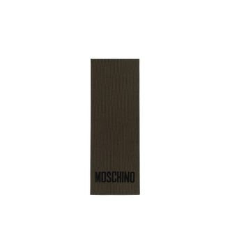 Moschino Bufanda de mezcla de lana con logo - Accessories - Hombre - Marr&oacute;n - ONE SIZE