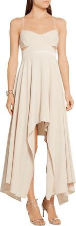 Halston Heritage Cutout satin-trimmed stretch-crepe dress Size M