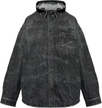 Balenciaga Denim Jackets, male, Black, Size: XL Vintage-Effect Denim Jacket