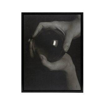 Artery8 The Crystal Ball Rebecca Strand Stieglitz Framed Canvas Wall Art Print in Grey | Size: W24 x H32