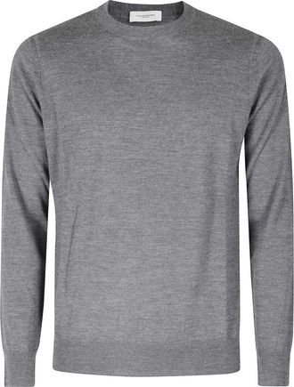 Paolo Pecora Jersey de cuello redondo en lana merino extrafina - Knitwear - Hombre - Gris - 2XL