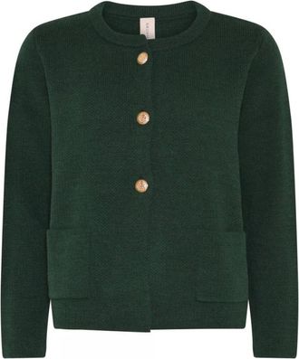 Skovhuus Klassieke Wol Cardigan - Dames - Truien - Groen - Maat: XL Wol