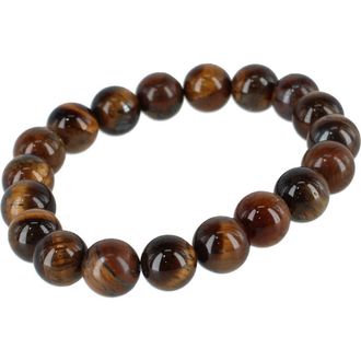 Trafalgar Store Raja Tiger Eye Stretch Beaded Bracelet in Brown at Nordstrom