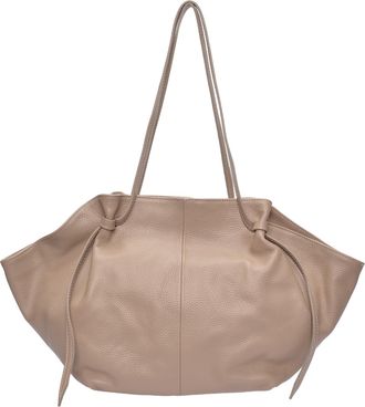 Roberta M Beige Rundleer Tas