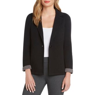 Matty M Notched Collar Knit Blazer in Black at Nordstrom Rack, Size X-Large