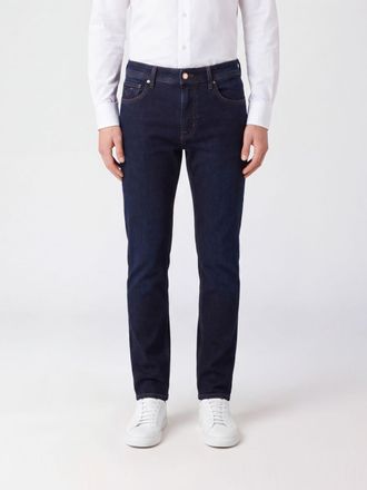 Jacob Cohen Jeans slim fit in denim di cotone con vita media e logo posteriore