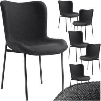 TecTake Tectake - Sedia imbottita Tessa - Poltrona, sedia da pranzo, sedia in tessuto - Set di 6