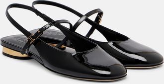 Tod's Patent leather slingback flats