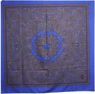 Saint Laurent Pre-owned Stoffen Sjaal - Dames - Vintage Accessoires - Blauw - ONE Size - Vintage