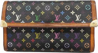 Louis Vuitton Noir Long Wallet (Tri-Fold) (Pre-Owned)