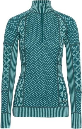 Kari Traa Smekker Half-Zip Merinounterw&auml;sche f&uuml;r Damen | t&uuml;rkis
