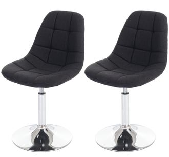 Hhg Hhg - Nunca Usado] Juego De 2 Sillas De Comedor 837, Silla Giratoria, Cromo, Textil Gris Oscuro