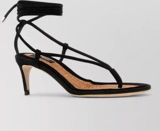Dsquared2 suede twin thong sandals kitten heel