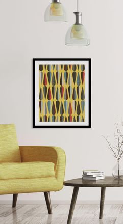 Queence Bild »Rudy« Abstrakt Figuren Kunst 1 Stk. tlg. HD Premium Poster-Druck inkl. Holzrahmen