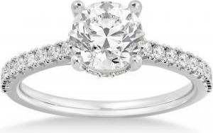 Allurez Lab Grown Diamond Hidden Halo CathedralEngagement Ring Platinum (0.30ct)