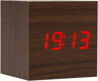 OEM Reloj Despertador De Madera - Mini Reloj Digital Con Indicador De Hora Y Temperatura, 3 Niveles De Brillo Y Control Por Voz, Perfecto Para El Hogar Y 