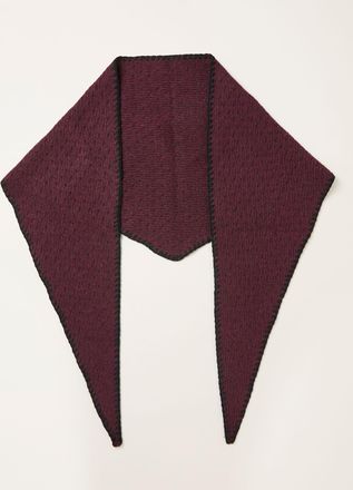 Fat Face FatFace Burgundy Red Triangle Whipstitch Scarf