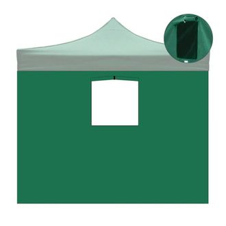 Evergreen Telo Lateral Verde Impermeable Con Ventana Para Gazebo Plegable 3x3m