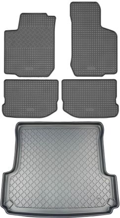 OEM Juego De Alfombrillas De Goma Para Skoda Octavia I 1u Hatchback (5 Puertas) De 1998 A 2004: Alfombrilla Para Coche + Alfombrilla Para Maletero