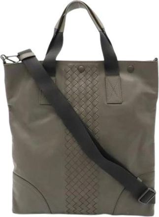Bottega Veneta Pre-owned Intrecciato Tote Bag - unisex - Vintage Shopper - Grijs - ONE Size - Leer - Vintage