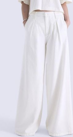 Pistola Denim Delphine Wide Leg Jeans in Off-White at Nordstrom, Size 25