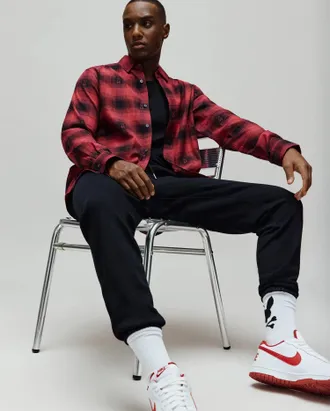 Psycho Bunny Mens Kurt Plaid Flannel Shirt 601 GARNET / XXXL