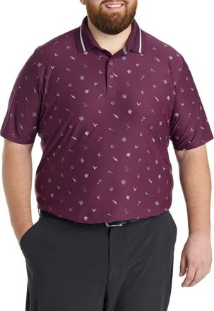 Callaway Big & Tall Memento Print Polo Shirt in Dk Grape Wine Heath at Nordstrom, Size Xx-Large