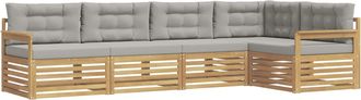 vidaXL Conjunto De Sof&aacute;s De Exterior 6 Uds. Blanco Y Gris Claro Vidaxl
