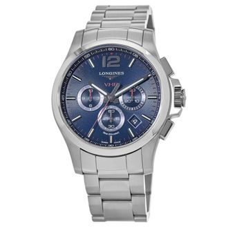 Longines Conquest V. H.P. Stainless Steel Blue Dial Mens Watch L3.727.4.96.6