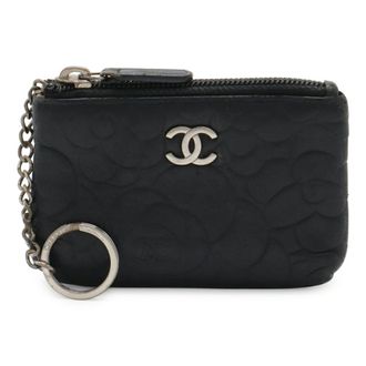 Chanel Black Leather Coin Purse/Coin Case (Pre-Owned)