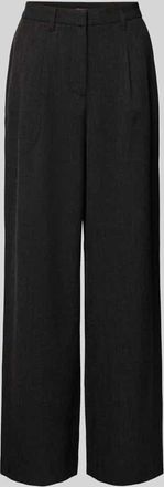 Vero Moda Wide Leg Hose mit Gürtelschlaufen Modell BESTIE in Anthrazit Melange, Größe 34/32