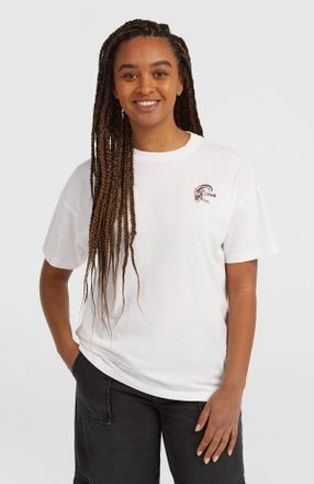 O'Neill T-Shirt ONEILL ORIGINALS BACK PRINT T-SHIRT, Damen, Gr. M (38), snow wei&szlig;, Obermaterial: 100% Baumwolle, Rundhals, Shirts T-Shirt, lockere Passform, s